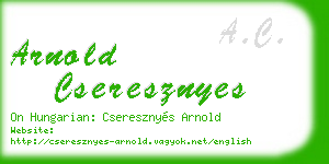 arnold cseresznyes business card